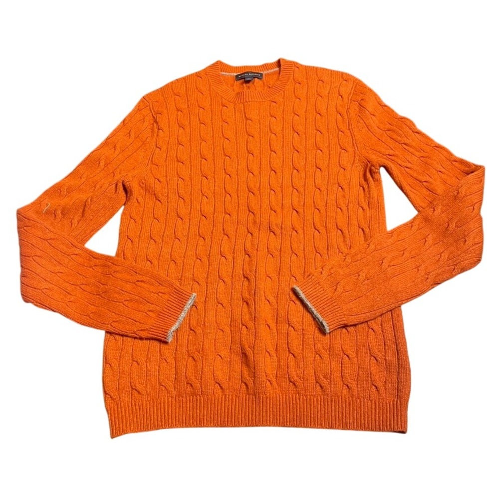 Banana‎ Republic Men's Cable Knit Crew Neck Sweater Orange Size M